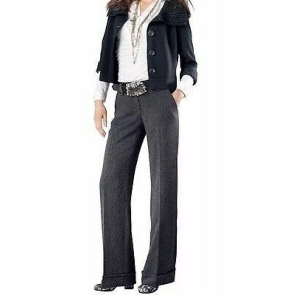 CAbi Speckle Flecked Wide Leg Trouser Pants 10